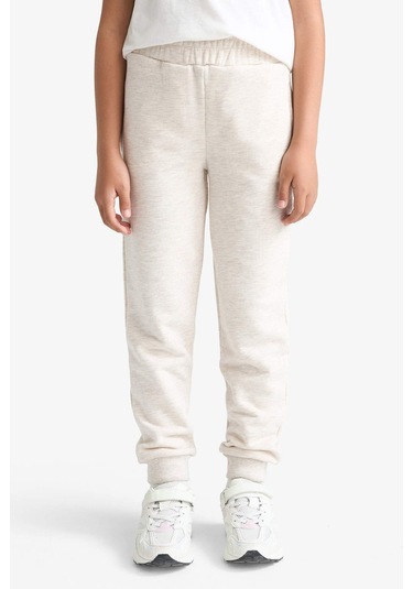 Defacto Kız Çocuk Standart Fit Basic Düz Beli Lastikli Jogger Eşofman Altı Y1226a625aubg667 Bej