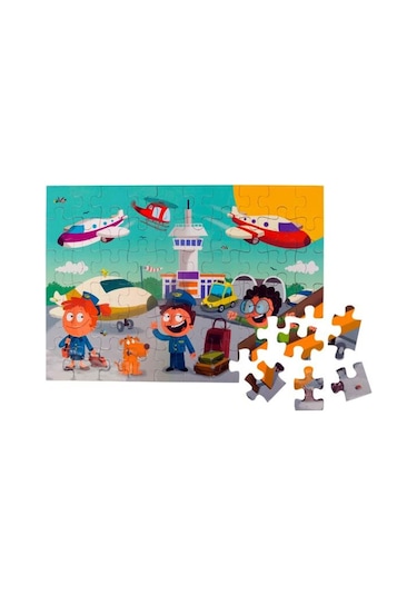 +4 Yaş Havaalanı Puzzle 60 Parça (Eolo Yayınları)