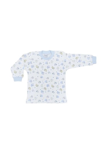 Çocuk Pamuklu Sincapli Pijama Takım-12491 Mavi