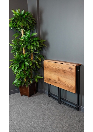 Katlanır Çalışma Masası 50X80 Cm Bilgisayar Mutfak Katlanır Masa Ceviz