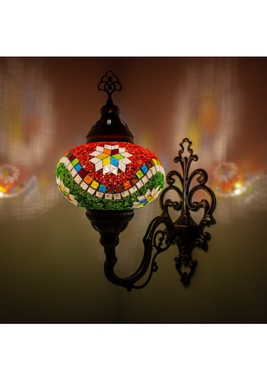 Dekoratif Mozaik Lamba Osmanlı Desenli Aplik Çok Renkli