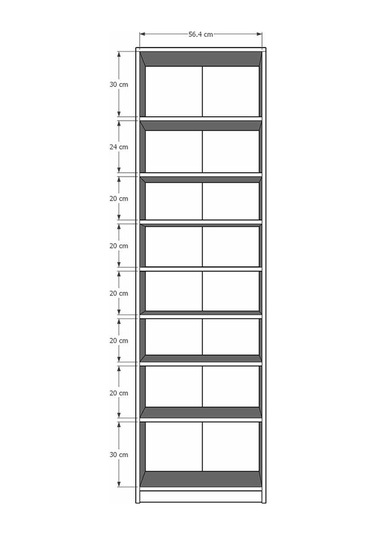 Asra Trend %100 Mdflam Kül Gri Kitaplık K 03
