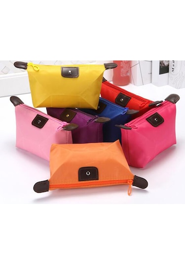 Suntek Makyaj Çantası Kalem Kutusu Kozmetik Seyahat Tuvalet Su Pembe