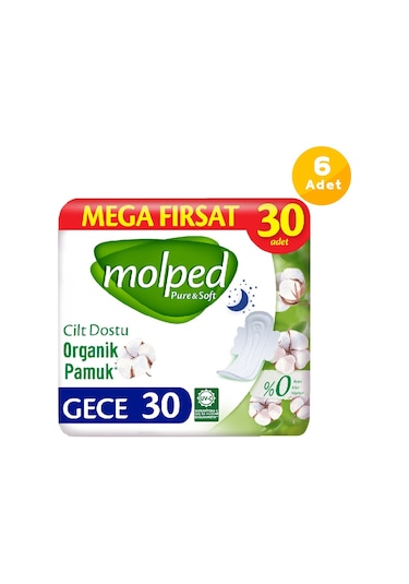 Molped Pure & Soft Mega Fırsat Paketi Gece 6 x 30'lu