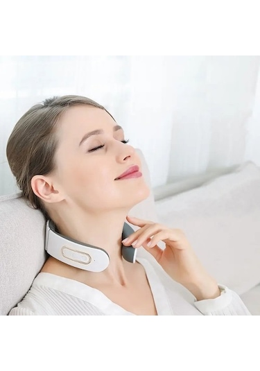 Çok Fonksiyonlu Boyun Masaj Aleti - Elektrikli Ve Isıtmalı Beyaz