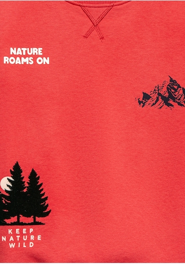 Mavi - Nature Roams On Baskılı Turuncu Sweatshirt 6s10148-71079 Turuncu