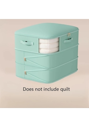 Xuweiwei 2 Katmanlı Gri Fermuarlı Büyük Tasarruf Saklama Çantası Seygi Gri