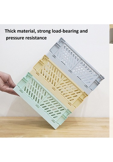 Sones Katlanabilir İstiflenebilir Depolama Sepeti Plastik İçi Boş Ev Ofis Düzenleyici Konteyner Büyük Açık Mavi