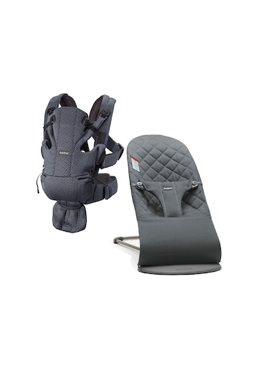 Babybjörn 2'li Set Bliss Ana Kucağı Woven & Kanguru Move Mesh Anthracite