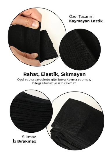 Bambu Erkek Soket Uzun Füme Çorap Dikişsiz Premium Paket 3'lü Füme