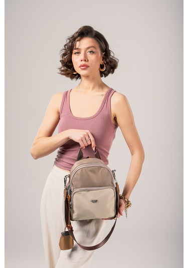 Ççs Kadın Sırt Çantası Ccs18025 Bej-vizon Bej-vizon Bej - Vizon