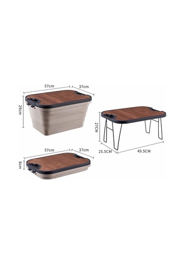 Katlanır Kamp Piknik Sepeti Bej