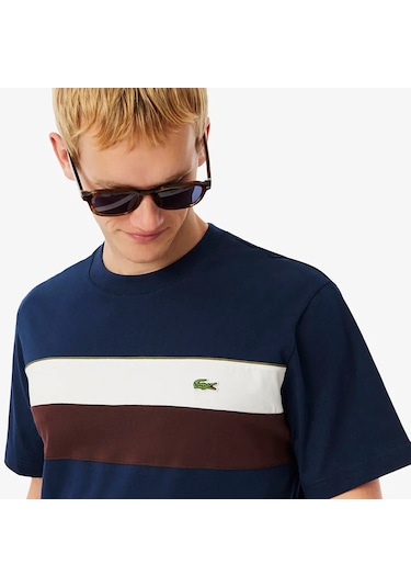 Lacoste Golf Colour Block Erkek T-shirt Lacivert