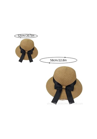 Snapbuy Kadın Hasır Şapka, Kore Tarzı, Sade Ve Uyumlu, Güneş Korumalı, Katlanabilir Balıkçı Şapka Kahve