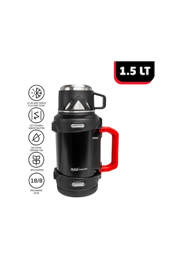 Rox Camping 1500 Kamp Termos 1.5 Lt Siyah