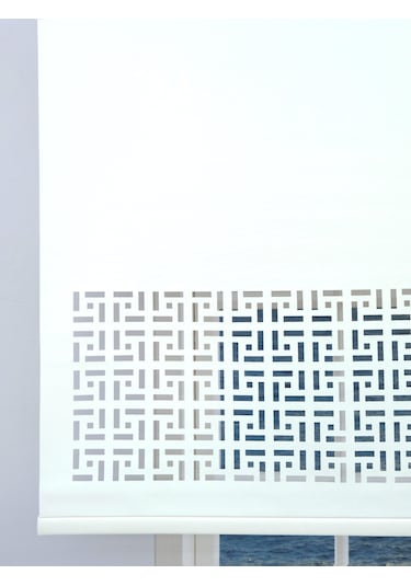 Lazer Stor Perde - Kırık Beyaz Mat Stor Kumaşı - 30 Cm Lazer Yüksekliği - Metal Kasa Ve Kapak Antrasit