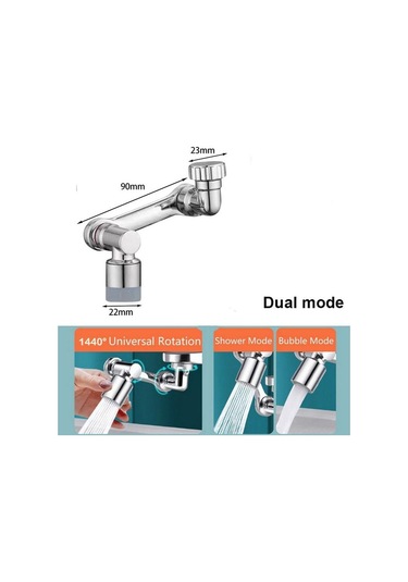 Jms1440 Döndürme Musluk Püskürtme Kafası Havalandırıcı Fıskiye Memesi Mutfak Musluk Dual Mode Gümüş