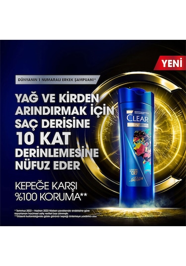 Clear Men Kepeğe Karşı Etkili Şampuan Legend By CR7 3 x 350 ML