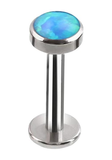 Mavi 1 Adet 16g Opal Saplama Küpe G23 Titanyum Küçük Kulak Kemik Tırnak Piercing İç Dişli Dudak Vidası Mavi