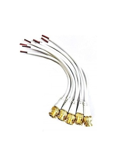 Beyaz Kablolu Bnc Konnektör 10lu