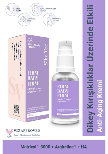 She Vec Firm Baby Firm Dikey Kırışıklıklar Üzerinde Etkili Krem 30 ML
