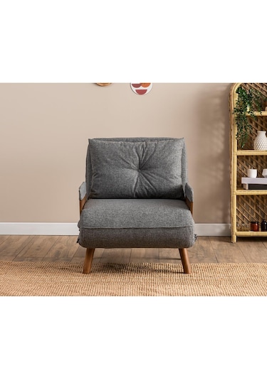 Pafu Cosmo Tekli Katlanır Yataklı Koltuk - Keten Açık Gri Keten Açık Gri