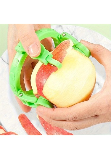 Fochsia Yeşil Sku 304 Paslanmaz Çelik Meyve Soyucu - Ergonomik Sap, Elma Patates İçin Kompakt Mutfak Aleti Yeşil