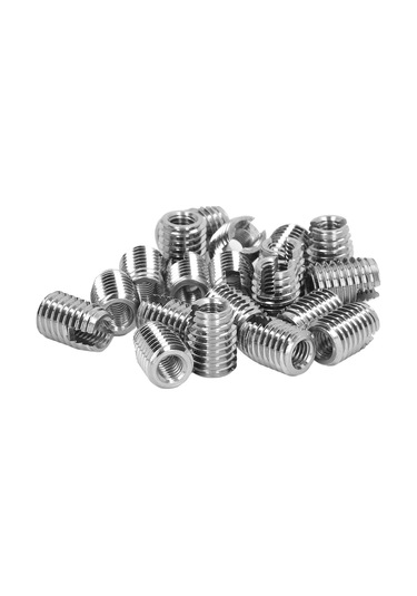 20pcs Yuvalı Dişli Ekler 302 Paslanmaz Çelik Kendi Kendine Tapma İplik Ekleri M6x1.0 M10x1.5 L14mm