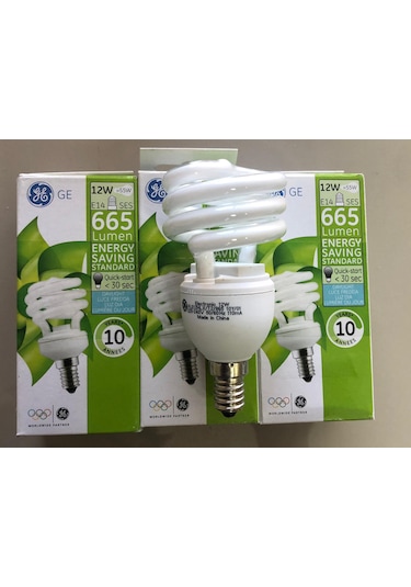 3 Adet General Elc. E 14 Tasarruflu Lamba 12w 55w 665 Lümen 65