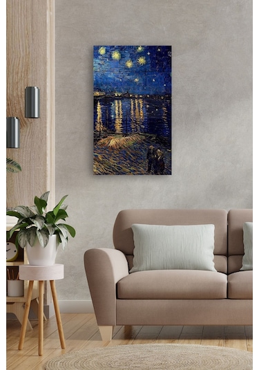 Doğal Taş Tablo - Van Gogh Eseri Tablo- Duvar Dekoru 30x50cm
