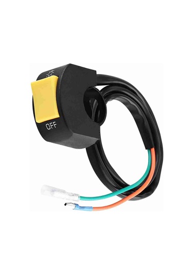 Geeroyoo Motosiklet 22mm Direksiyon Led Far Açma-kapama Anahtarı Sarı Düğme - Evrensel Uyumlu, Dayanıklı Plastik Kasa