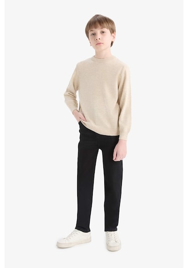 Defacto Erkek Çocuk Bisiklet Yaka Triko Kazak A4992a825wner123 Ekru