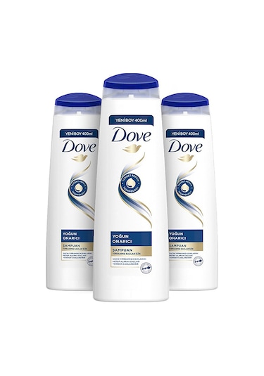 Dove Yoğun Onarıcı Saç Bakım Şampuanı 3 x 400 ML