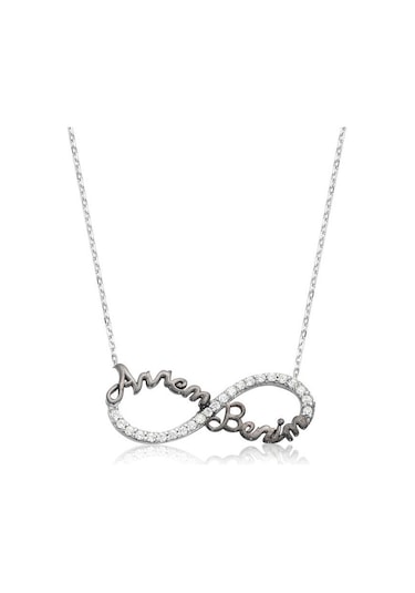 925 Ayar Gümüş Sonsuzluk Annem Benim Kadın Gümüş Kolye