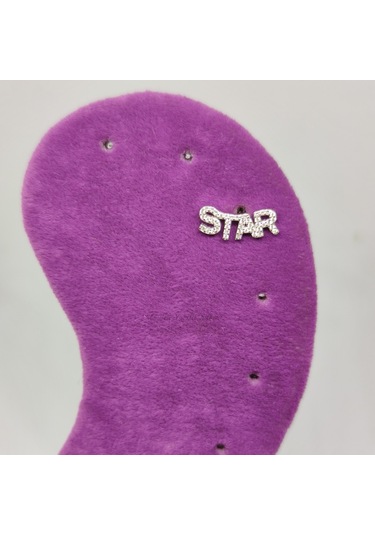 İthal Star Gümüş Tragus Pıercıng - Rose Altın Kaplama Bakır Beyaz