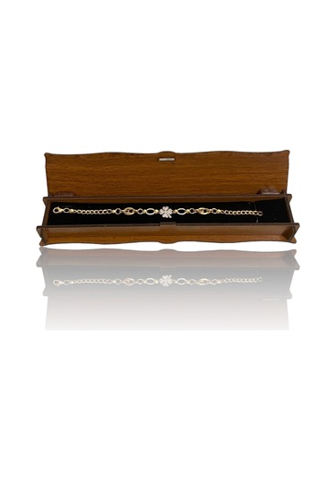 Bydevli Yoncalı Hallow Altın Bileklik-bbyd379