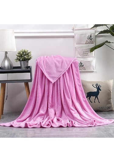 Pembe Ev Düz Renk Flanel Ağırlıklı Battaniye Süper Sıcak Yumuşak Katı Atma Battaniyeler Kanepe Yatak Ç. K. Battaniye 55764958 Pembe
