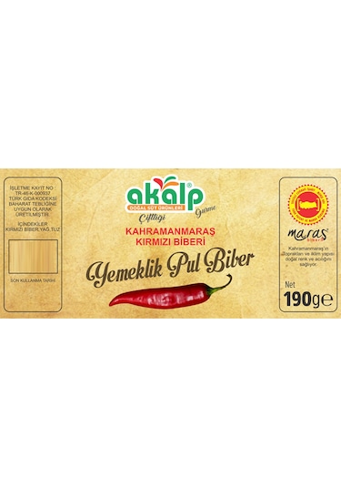Akalp Çiftliği Yemeklik Kırmızı Pul Biber 190 G