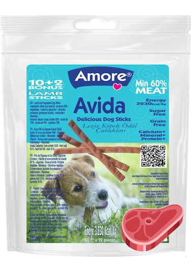 Avida Tahılsız 12li Kuzu Etli Sticks, Lamb-cubes Köpek Ödülü