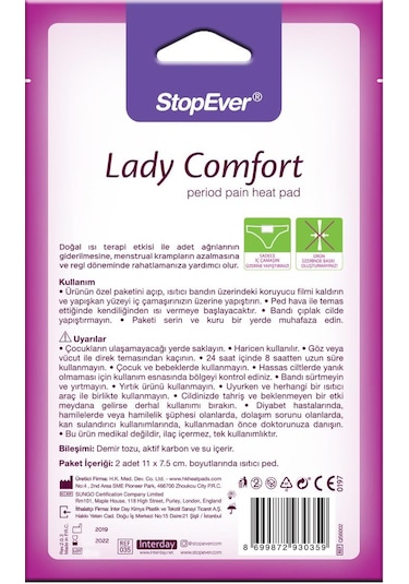 Stopever Lady Comfort Isıtıcı Ped - 6X2 Adet