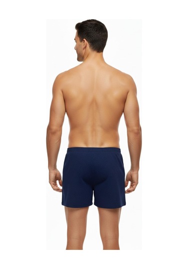 Erkek Penye Baskı Desenli Boxer Bgl-st05011 Lacivert