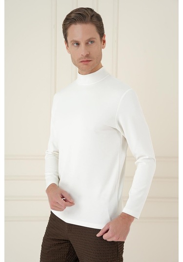 Ts 894 Slim Fit Ekru Spor T-shirt Ekru