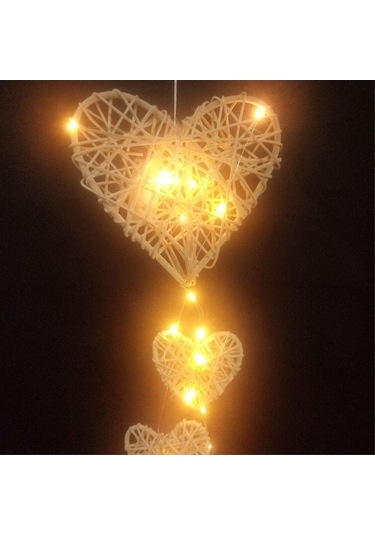 Fortunelane Kalp Şekilli Bakırcı Işıklı Hediye: 30 Islak Beyaz Işık, Sevgililere Valentine Günü Sürprizi, Yatak Odası/parti Deko