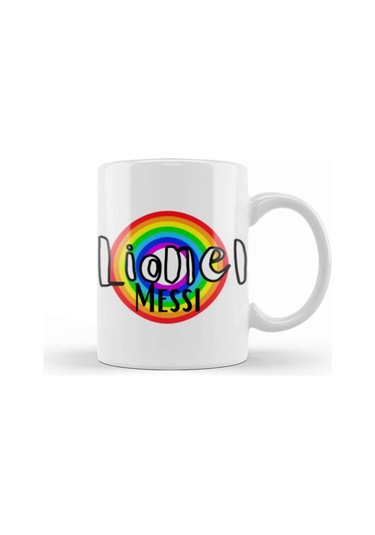 Lionel Messi Retro Rainbow Style Kupa Bardak Porselen Karışık