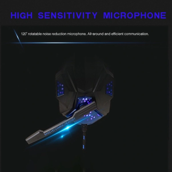 Fastbuy Sy830mv Oyuncu Kulaklığı: Ayarlanabilir Mikrofon, Ses Kontrolü, Işıklı, Aux+usb Bağlantısı, Siyah-mavi