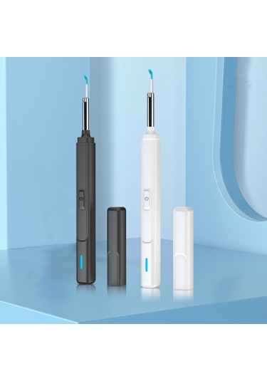 Geeksen Kameralı Kulak Temizleyici Seti - Hd Görüntü, 6 Led Işık, 6 Farklı Spoon, Akıllı Uygulama İle Foto/video Çekimi, Siyah