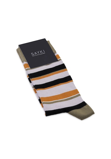 Yeşil Desenli Pamuklu Soket Çorap 33709 Model27