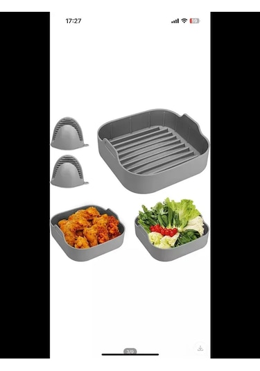 Dofolink 16cm X 16cm Gri Silikon Fırın Tepsisi - Anti Yapışkan, Fırın Ve Mikrodalga Uygun, Pasta-browni Pişirme, T821 Modeli Gri