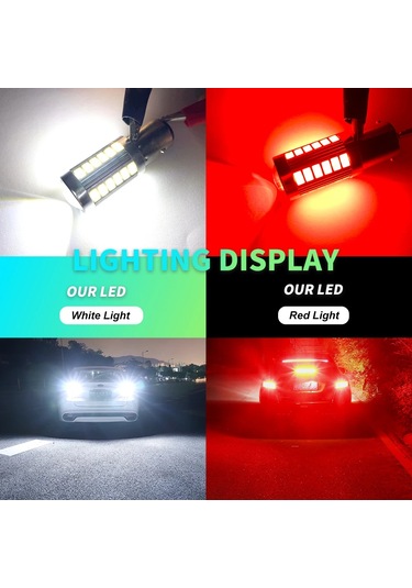 2x 1156 Ba15s P21w 1157 P21/5w Bay15d Bau15s Py21w T20 7443 7440 3157 Led Araba 33smd Plus White 1156 Bau15s Py21w 1 Piece Set