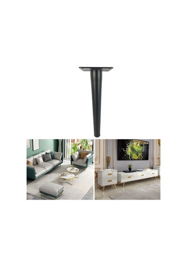 Lh-zt-0001 Koni Yuvarlak Boru Mobilya Destek Ayakları, Stil: Düz Koni Yüksekliği 10cm Mat Siyah Mat Siyah